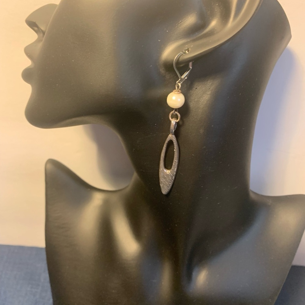 Stamped 925 Israel Earrings with Fresh Water Pearl